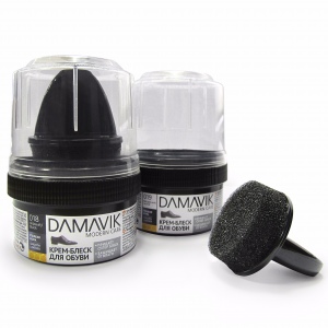 DAMAVIK shoe cream with sponge-black 50ml